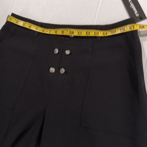 Karl Lagerfeld Paris Women's (Size 12) Black Sailor Wide Leg Cropped Pants (NWT) - Picture 7 of 12